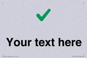 Custom plain background, green tick sign